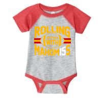 Rolling With Mahomes KC Football Infant Baby Jersey Bodysuit