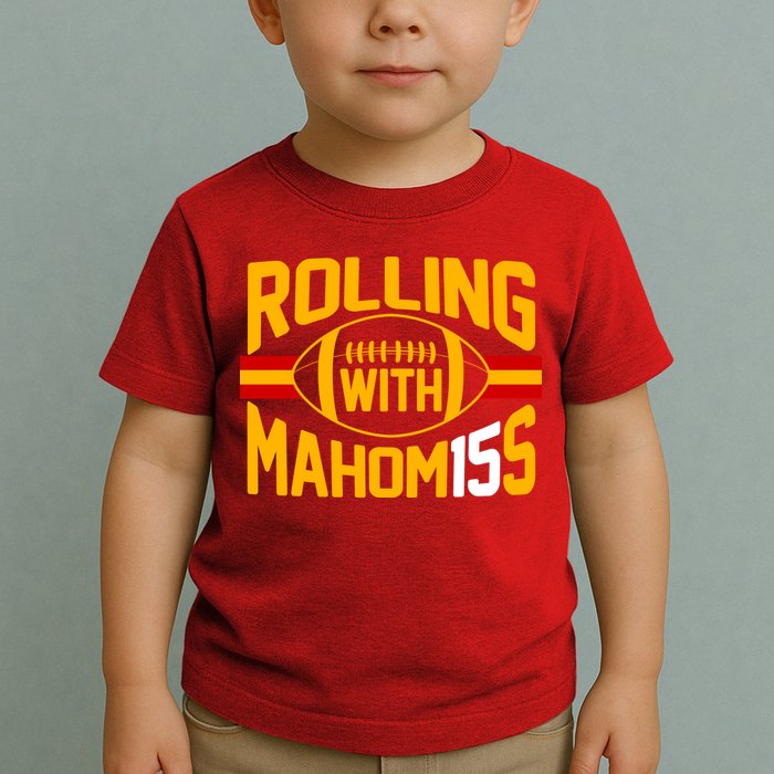 Rolling With Mahomes KC Football Toddler T-Shirt