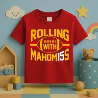 Rolling With Mahomes KC Football Toddler T-Shirt