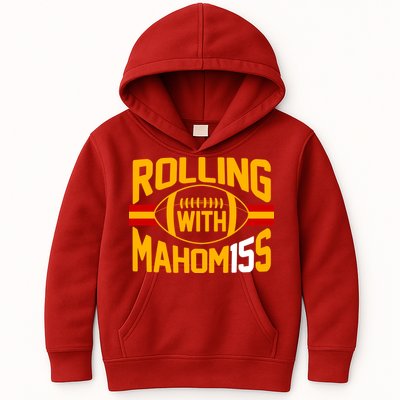 Rolling With Mahomes KC Football Kids Hoodie