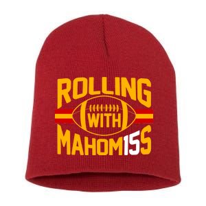 Rolling With Mahomes KC Football Short Acrylic Beanie