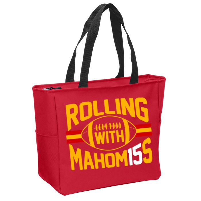 Rolling With Mahomes KC Football Zip Tote Bag