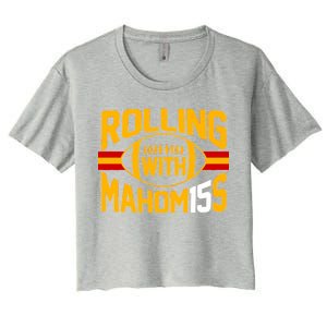 Rolling With Mahomes KC Football Women's Crop Top Tee