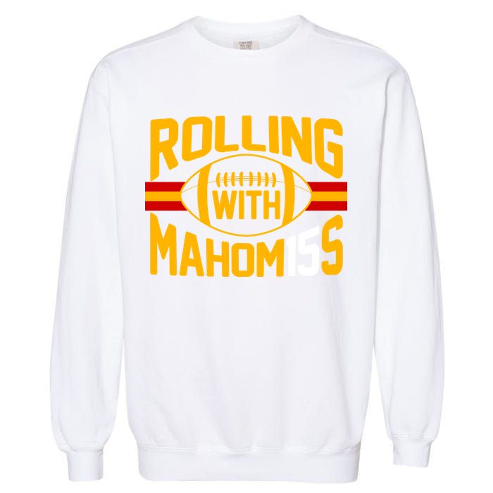 Rolling With Mahomes KC Football Garment-Dyed Sweatshirt