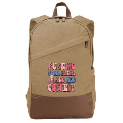 Running On Ms.Rachel And Iced Coffee Cotton Canvas Backpack