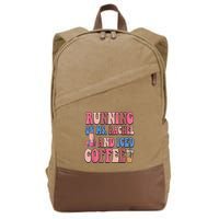 Running On Ms.Rachel And Iced Coffee Cotton Canvas Backpack