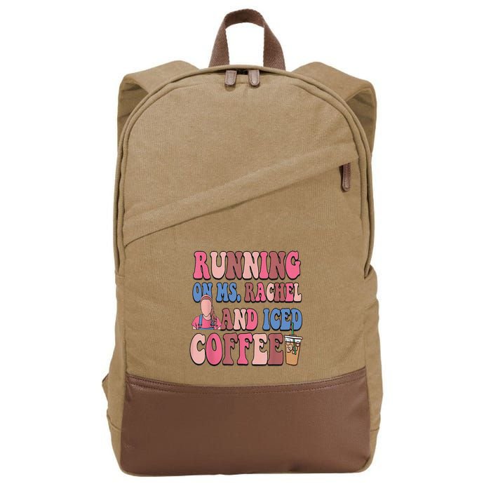 Running On Ms.Rachel And Iced Coffee Cotton Canvas Backpack