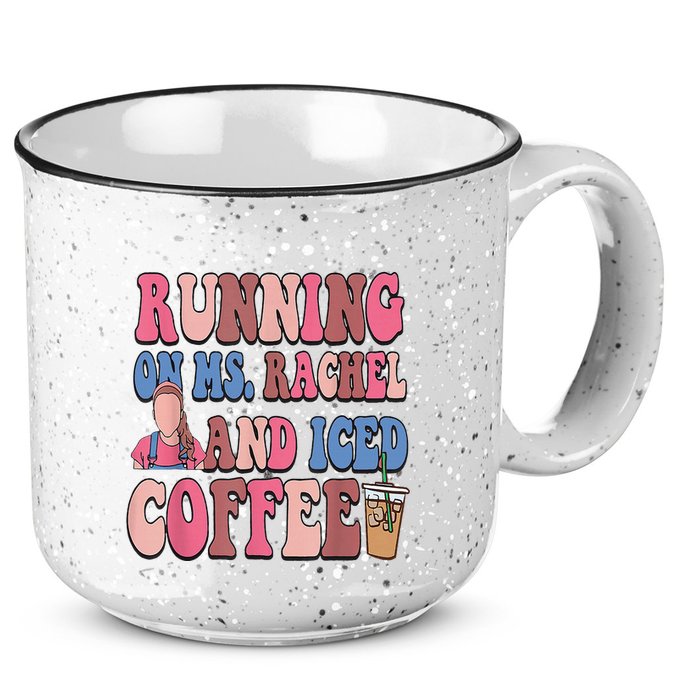 Running On Ms.Rachel And Iced Coffee 15oz Campfire Ceramic Mug