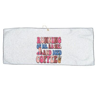 Running On Ms.Rachel And Iced Coffee Large Microfiber Waffle Golf Towel