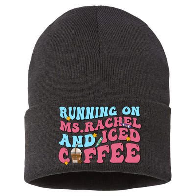 Running On Ms.rachel And Iced Coffee Sustainable Knit Beanie