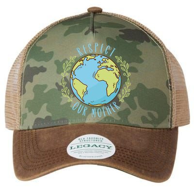 Respect Our Mother Earth Day Climate Change Gift Legacy Tie Dye Trucker Hat