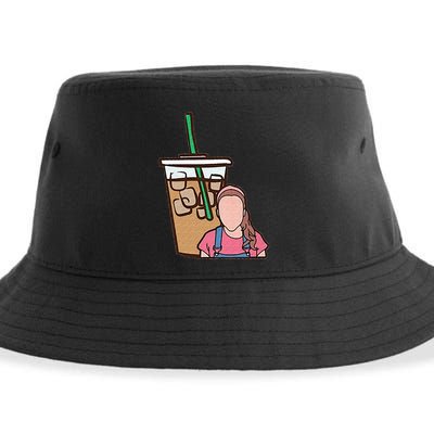 Running On Ms Rachel And Iced Coffee Funny Saying Sustainable Bucket Hat