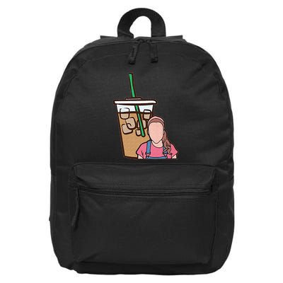 Running On Ms Rachel And Iced Coffee Funny Saying 16 in Basic Backpack