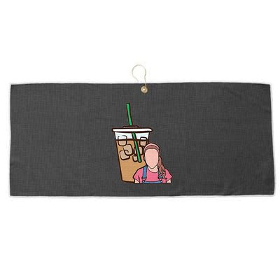Running On Ms Rachel And Iced Coffee Funny Saying Large Microfiber Waffle Golf Towel