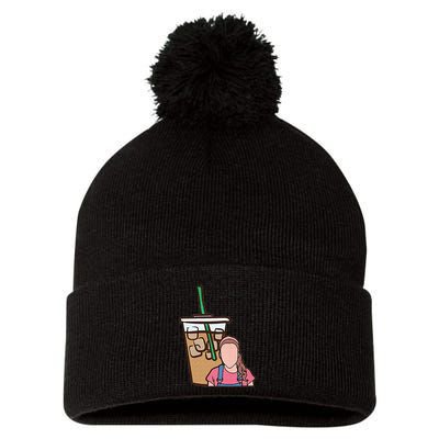 Running On Ms Rachel And Iced Coffee Funny Saying Pom Pom 12in Knit Beanie