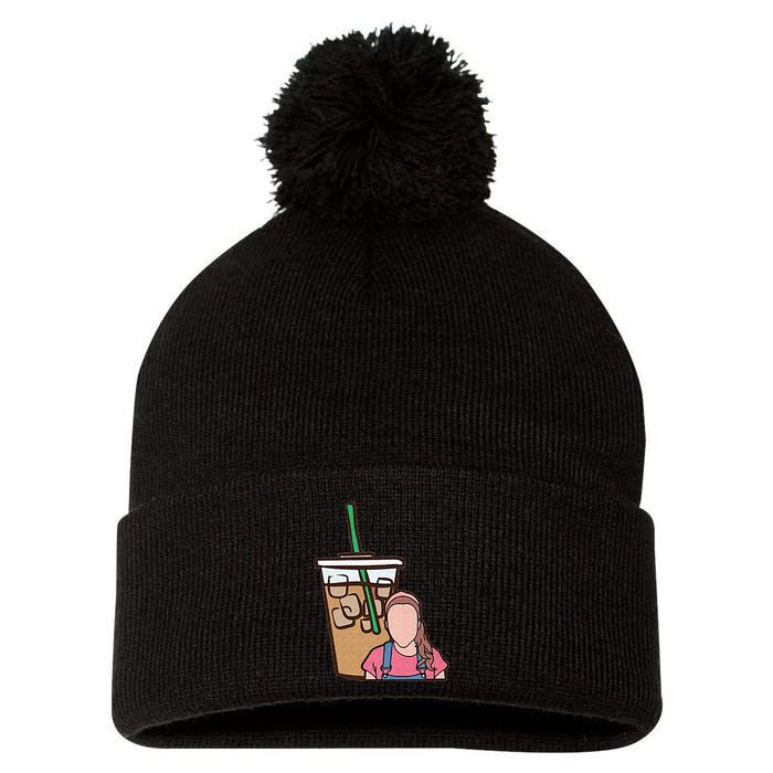 Running On Ms Rachel And Iced Coffee Funny Saying Pom Pom 12in Knit Beanie