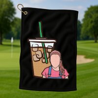 Running On Ms Rachel And Iced Coffee Funny Saying Golf Towel