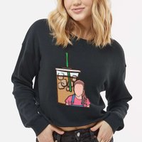 Running On Ms Rachel And Iced Coffee Funny Saying Cropped Pullover Crew