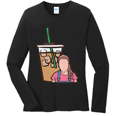 Running On Ms Rachel And Iced Coffee Funny Saying Ladies Long Sleeve Shirt