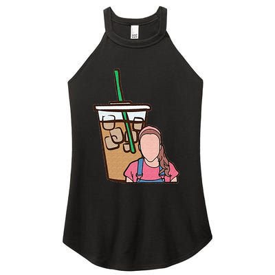 Running On Ms Rachel And Iced Coffee Funny Saying Women's Perfect Tri Rocker Tank
