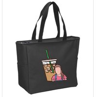 Running On Ms Rachel And Iced Coffee Funny Saying Zip Tote Bag