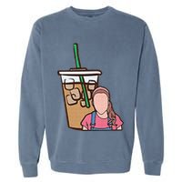 Running On Ms Rachel And Iced Coffee Funny Saying Garment-Dyed Sweatshirt