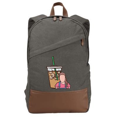 Running On Ms Rachel And Iced Coffee Funny Saying Cotton Canvas Backpack