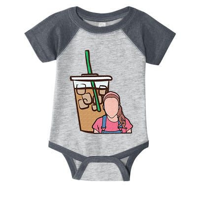 Running On Ms Rachel And Iced Coffee Funny Saying Infant Baby Jersey Bodysuit