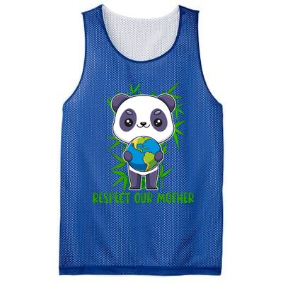 Respect Our Mother Adorable Panda Holding The Earth Cute Gift Mesh Reversible Basketball Jersey Tank