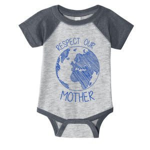 Respect Our Mother Earth Day Hippie Eco Climate Change Tee Infant Baby Jersey Bodysuit