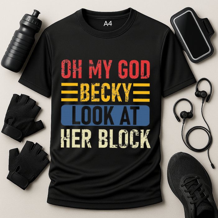 retro Oh My God Becky Look At Her Block Volleyball Cooling Performance Crew T-Shirt