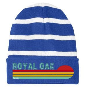 Royal Oak Michigan Striped Beanie with Solid Band