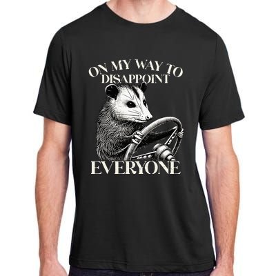 Retro On My Way To Disappoint Everyone Funny Opossum Lover Adult ChromaSoft Performance T-Shirt