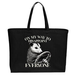 Retro On My Way To Disappoint Everyone Funny Opossum Lover Cotton Canvas Jumbo Tote