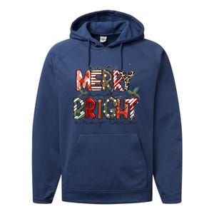 Retro One Merry And Bright Xray Tech Christmas Radiology Performance Fleece Hoodie