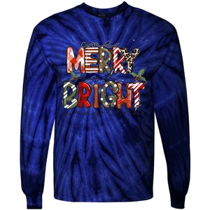 Retro One Merry And Bright Xray Tech Christmas Radiology Tie-Dye Long Sleeve Shirt