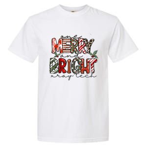 Retro One Merry And Bright Xray Tech Christmas Radiology Garment-Dyed Heavyweight T-Shirt