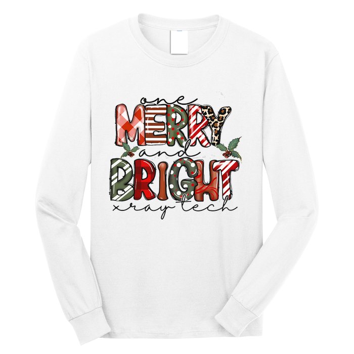 Retro One Merry And Bright Xray Tech Christmas Radiology Long Sleeve Shirt