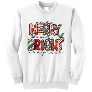 Retro One Merry And Bright Xray Tech Christmas Radiology Sweatshirt