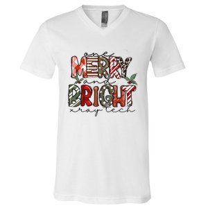 Retro One Merry And Bright Xray Tech Christmas Radiology V-Neck T-Shirt