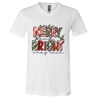 Retro One Merry And Bright Xray Tech Christmas Radiology V-Neck T-Shirt