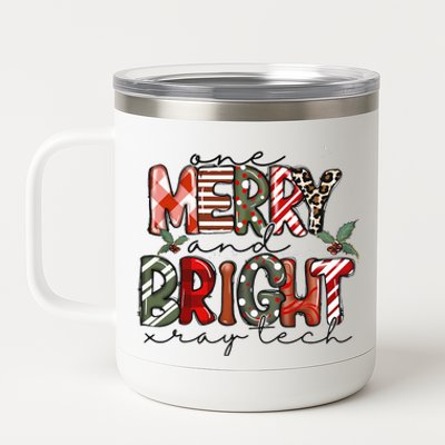 Retro One Merry And Bright Xray Tech Christmas Radiology 12 oz Stainless Steel Tumbler Cup