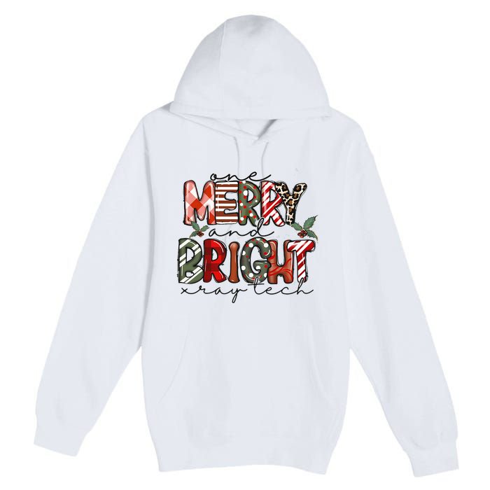 Retro One Merry And Bright Xray Tech Christmas Radiology Premium Pullover Hoodie