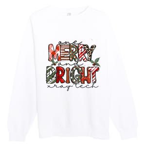 Retro One Merry And Bright Xray Tech Christmas Radiology Premium Crewneck Sweatshirt