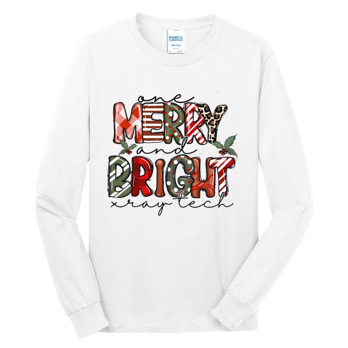 Retro One Merry And Bright Xray Tech Christmas Radiology Tall Long Sleeve T-Shirt