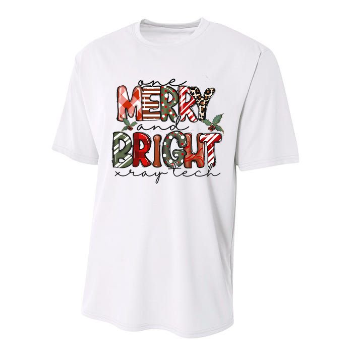 Retro One Merry And Bright Xray Tech Christmas Radiology Performance Sprint T-Shirt