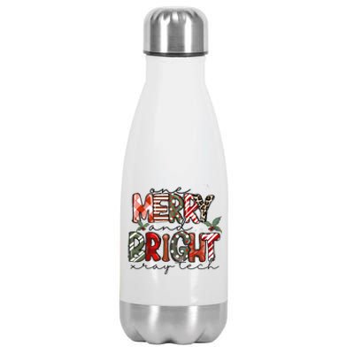 Retro One Merry And Bright Xray Tech Christmas Radiology Stainless Steel Insulated Water Bottle