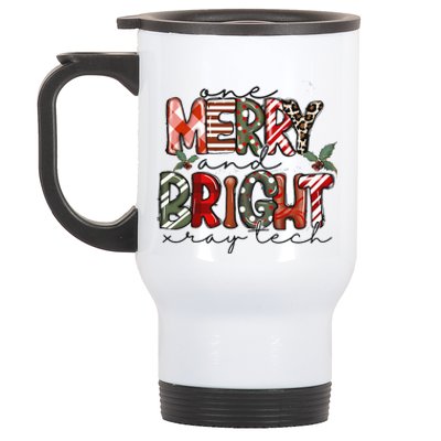 Retro One Merry And Bright Xray Tech Christmas Radiology Stainless Steel Travel Mug