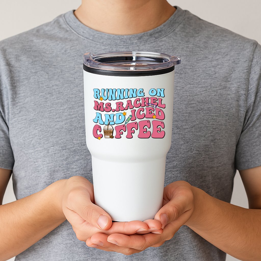 Running On Ms.rachel And Iced Coffee Tumbler