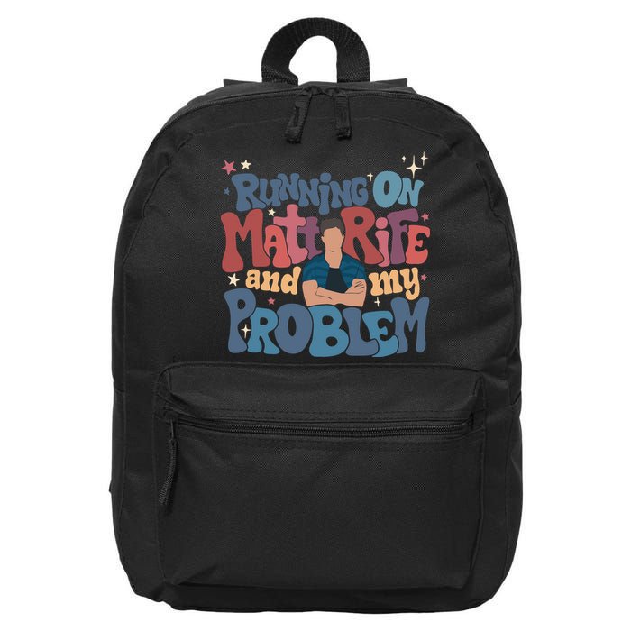 Running On Matt Rife And My Problem Matt Rife Problematic 16 in Basic Backpack